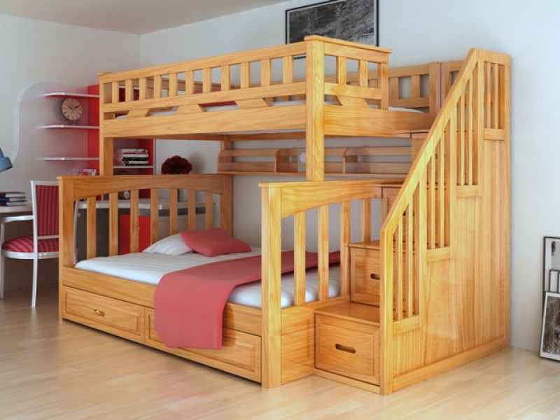 giường 2 tầng gỗ